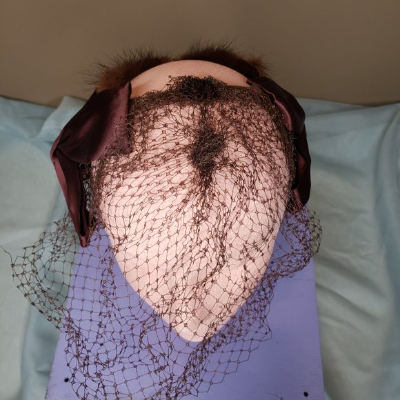 Vintage bow & faux fur headband - Picture 5 of 6